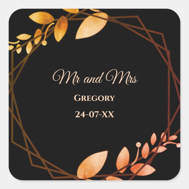 Adesivo Quadrado Febre de outono elegante e simples moderno (Frente)