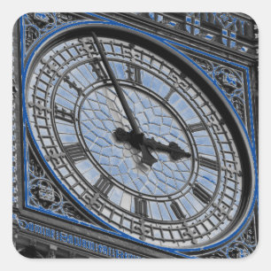 Adesivo Quadrado Feche o Big Ben Clock Tower Viagem Europa