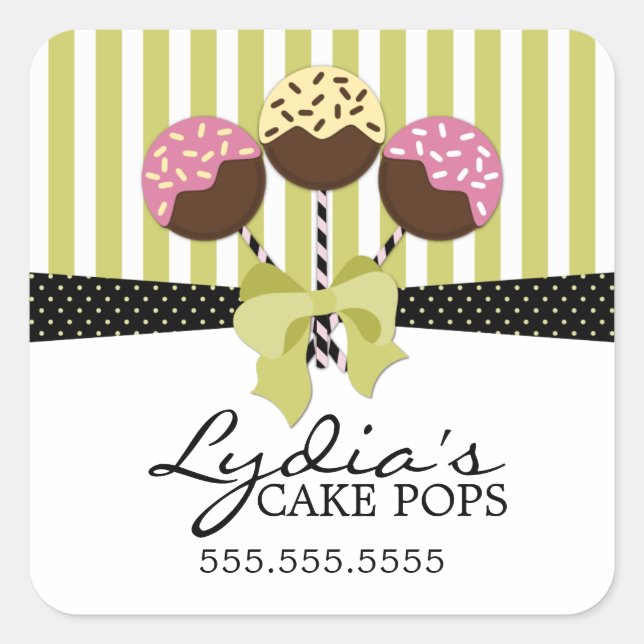 Adesivo Quadrado Fechos de Pop de bolos (Frente)