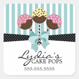 Adesivo Quadrado Fechos de Pop de bolos