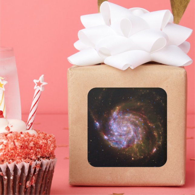 Adesivo Quadrado Fécula de cravagem: M101 Galáxia (Festa)