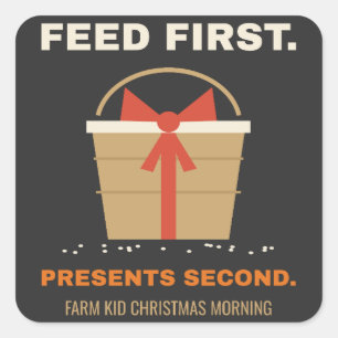 Adesivo Quadrado Feed First Apresenta Second, Natal de Criança da F