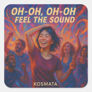 Adesivo Quadrado Feel the Sound - Aufkleber