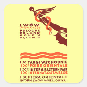 Adesivo Quadrado Feira Internacional de Lwow, 1929