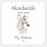 Feita à mão com amor Elegante Cavalo Branco Boho F