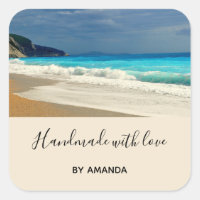 Feita à mão com amor Turquesa Azul Mar Tropical