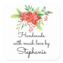 Feita à mão com o nome de amor Poinsettia Christma
