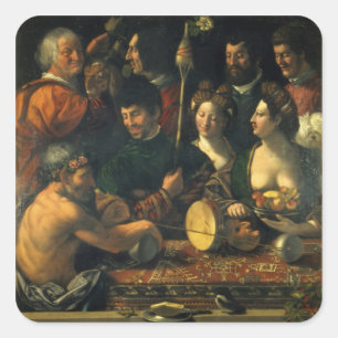 Adesivo Quadrado Feitiçaria ou alegoria de Hercules, c.1535 (óleo