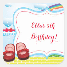Feiticeiro de Oz Birthday Stickers