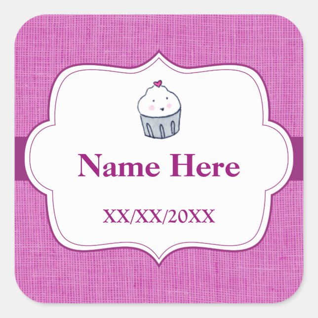 Adesivo Quadrado Feito com Amor (Frente)