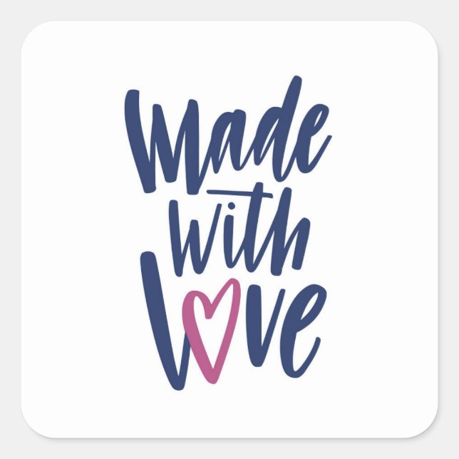 Adesivo Quadrado Feito Com Amor (Frente)