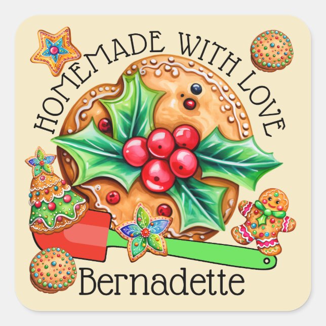 Adesivo Quadrado Feito em Casa Com Amor (Frente)