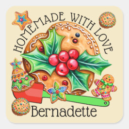 Adesivo Quadrado Feito em Casa Com Amor