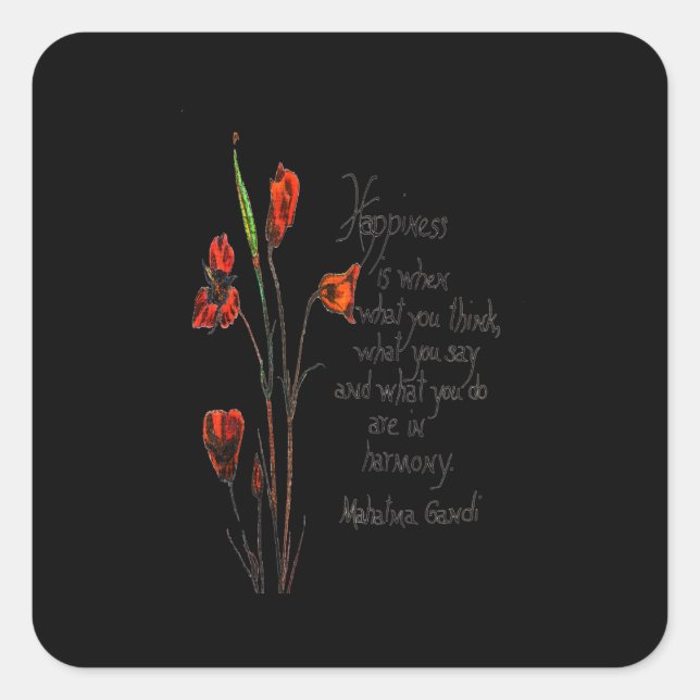 Adesivo Quadrado Felicidade (Frente)