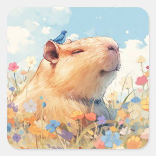 Adesivo Quadrado Felicidade Radiante do Capivara