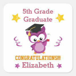Adesivo Quadrado Felicita o formando de nível 5