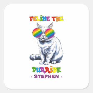 Adesivo Quadrado Feline O Purride - Legal Orgulho Gato LGBTQ