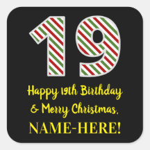 Feliz 19º aniversário e Feliz Natal, Nome Personal