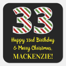 Feliz 33º Aniversário e Feliz Natal, Nome Personal