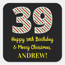 Feliz 39º Aniversário e Feliz Natal, Nome Personal