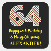 Feliz 64º aniversário e Feliz Natal, Nome Personal