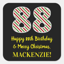 Feliz 88º aniversário e Feliz Natal, Nome Personal