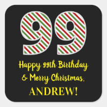 Feliz 99º aniversário e Feliz Natal, Nome Personal