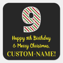 Feliz 9.º Aniversário e Feliz Natal, Nome Personal