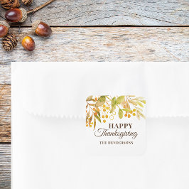 Adesivo Quadrado Feliz Ação de Graças