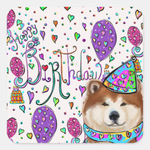 ADESIVO QUADRADO FELIZ ANIVERSÁRIO