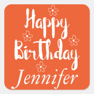 Adesivo Quadrado Feliz aniversário