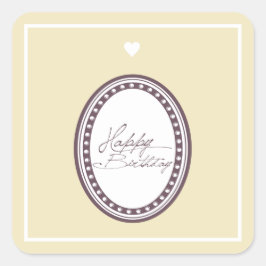Adesivo Quadrado Feliz aniversário