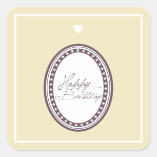 Adesivo Quadrado Feliz aniversário