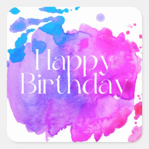 Adesivo Quadrado Feliz aniversário