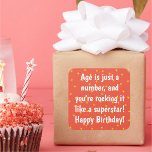 Adesivo Quadrado Feliz aniversário