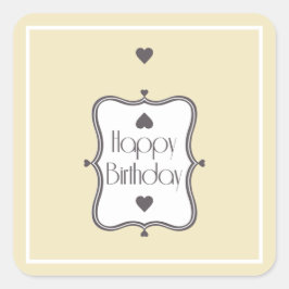 Adesivo Quadrado Feliz aniversário