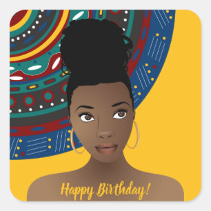 Adesivo Quadrado Feliz aniversário!   Beleza natural, inspiração