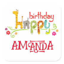 Feliz Aniversário dos Carateres de Animais Colorid