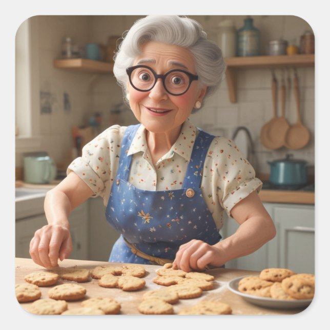 Adesivo Quadrado Feliz Aniversário Gramma (Frente)