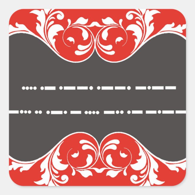 Adesivo Quadrado Feliz aniversário no Código Morse 2 (Frente)