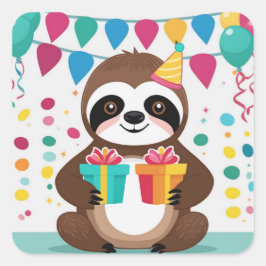 Adesivo Quadrado Feliz aniversário para o mais covarde!