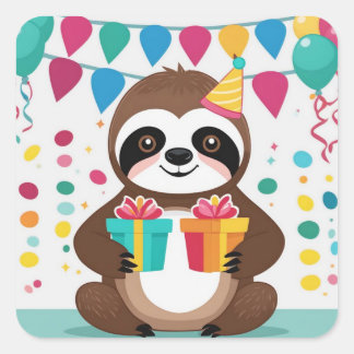 Adesivo Quadrado Feliz aniversário para o mais covarde!