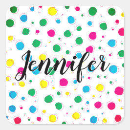 Adesivo Quadrado Feliz Aniversário Personalizar