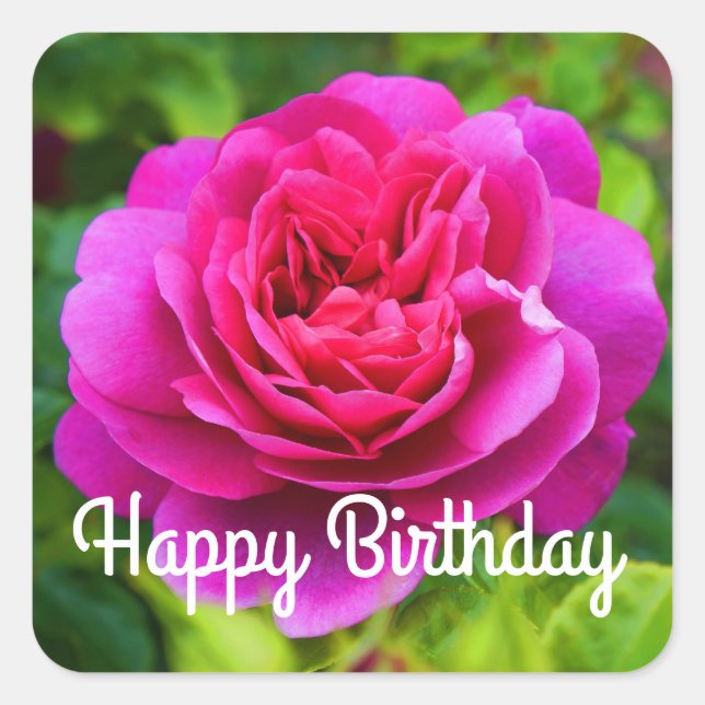 Adesivo Quadrado Feliz aniversário Princesa Anne Rosa nº 1 Stickers (Frente)