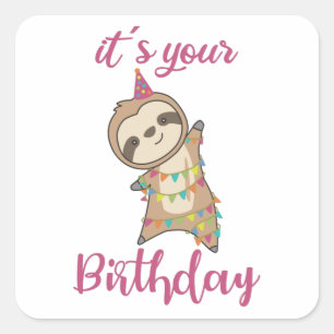 Adesivo Quadrado Feliz Aniversário Te Deseja Leve Bonita