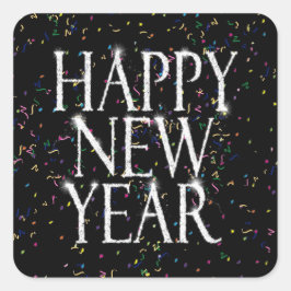 Adesivo Quadrado Feliz ano novo
