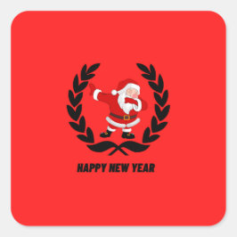 Adesivo Quadrado feliz ano novo