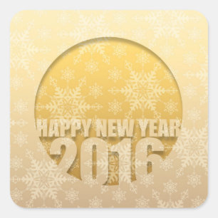 Adesivo Quadrado Feliz Ano Novo 2016 - Stickers 4 -