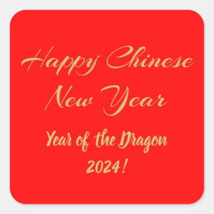 Adesivo Quadrado Feliz Ano Novo Chinês