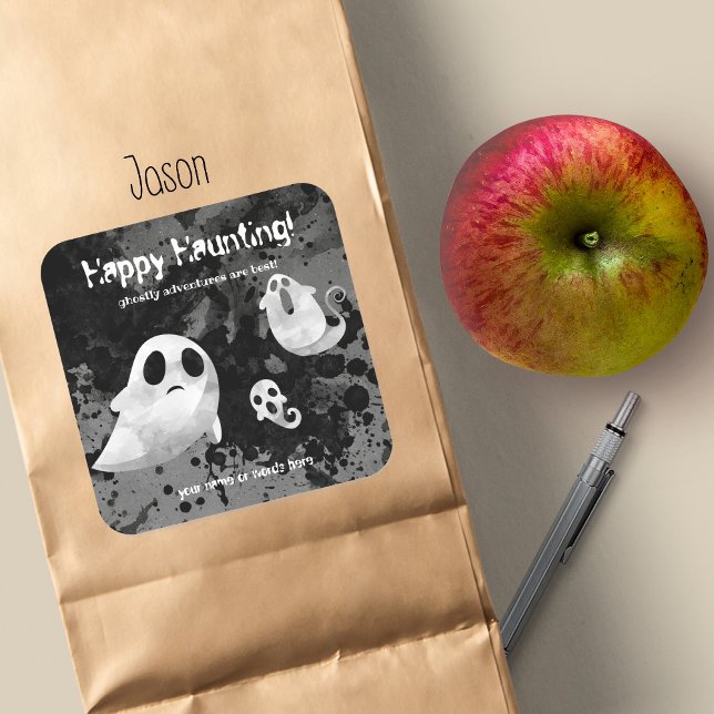 Adesivo Quadrado Feliz Assombrando Aventuras Fantásticas (Criador carregado)